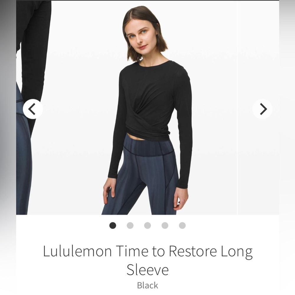 NWT Lululemon Time to Restore longsleeve black 12